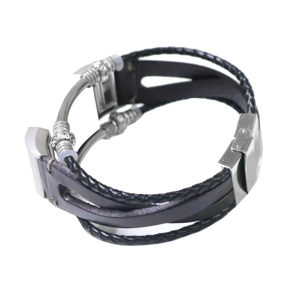 Модные сменные Аксессуары Кожаный браслет, совместимый с умными часами Fitbit Charge 2, запчасти для поделок - 5