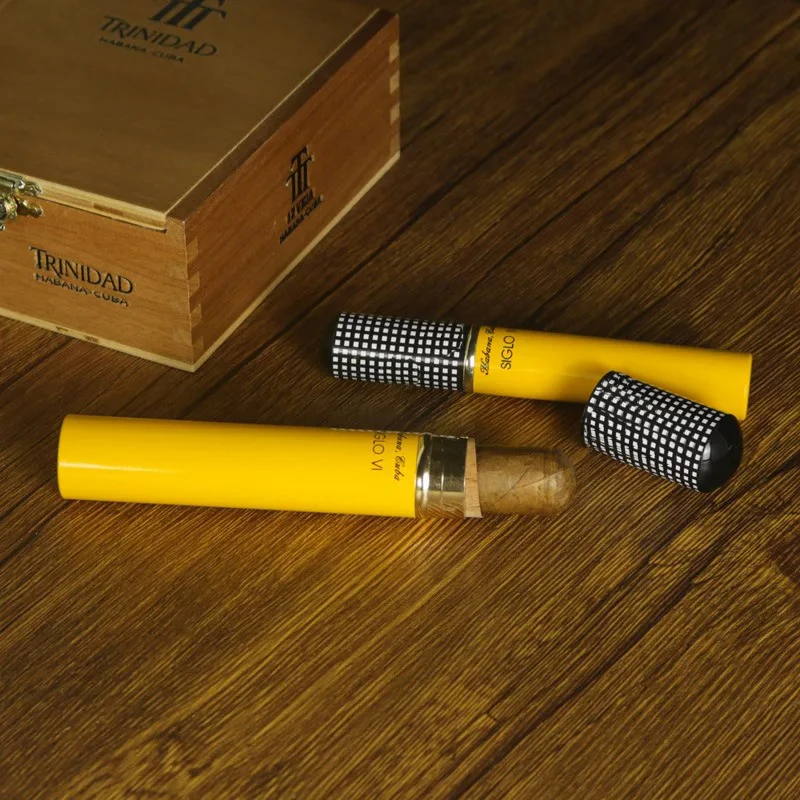 Портативный портсигар для электронных сигарет с подкладкой из кедрового дерева, держатель Хьюмидора, Алюминиевая коробка для сигар, Дымовая трубка - 5