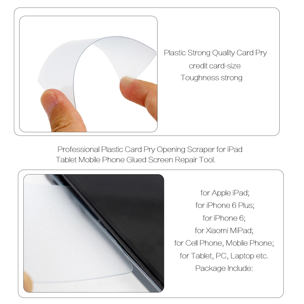 50шт Пластиковая Открывающая Карточка для Мобильного Телефона ЖК-Экран Демонтажный Монтировочный Скребок для iPhone iPad Планшетный ПК Демонтаж Инструменты Для Ремонта - 5
