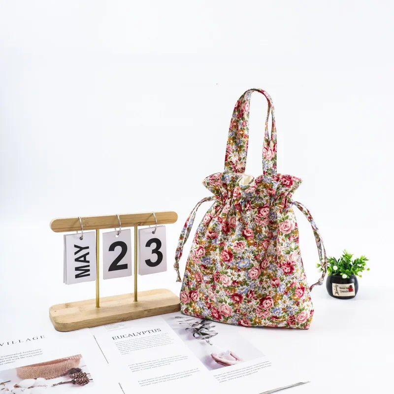 Новая женская сумочка карман для букета с принтом на шнурке Японская тканевая сумка для рук сумка для хранения аксессуаров Hanfu - 5