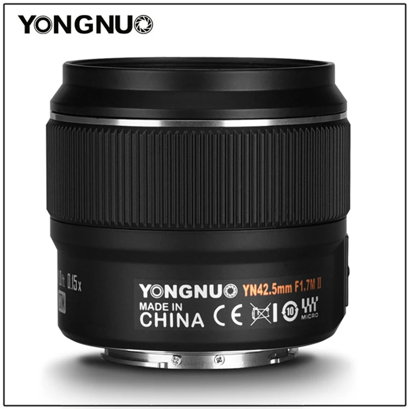 Объектив камеры YONGNUO YN42.5mm 42.5mm F1.7M II Объектив F1.7 Для Беззеркальной камеры Panasonic Olympus с автофокусировкой с креплением M4/3 - 5