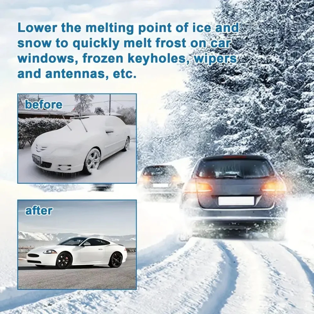Средство для очистки лобового стекла от снега, жидкость для быстрого удаления льда со стекол для автомобилей - 5