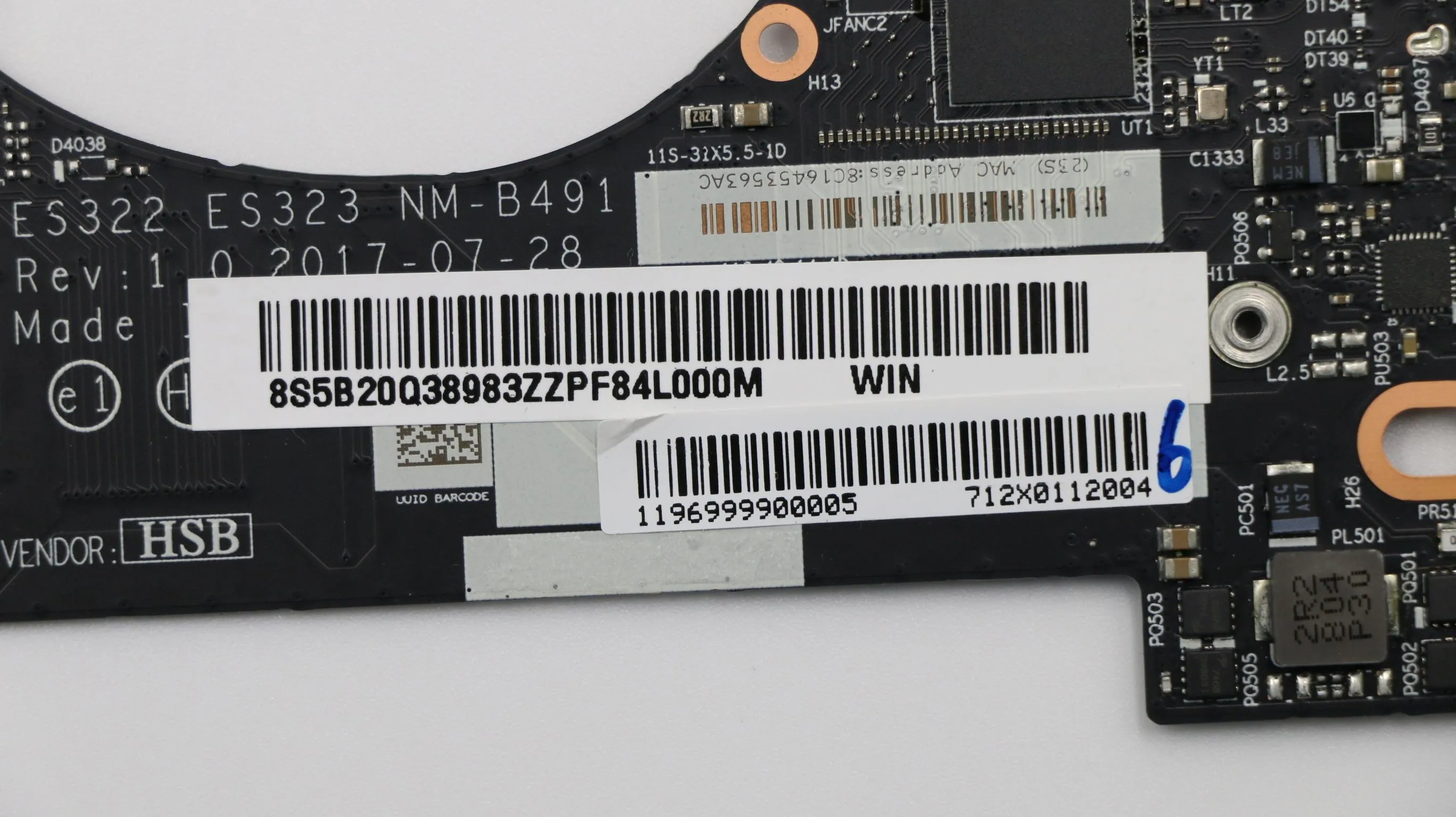 SN NM-B491 FRU PN 5B20Q38983 Процессор intelI58250U Номер модели, совместимый с заменой материнской платы IdeaPad для ноутбука ES322 ES323 720S-13IKB - 5