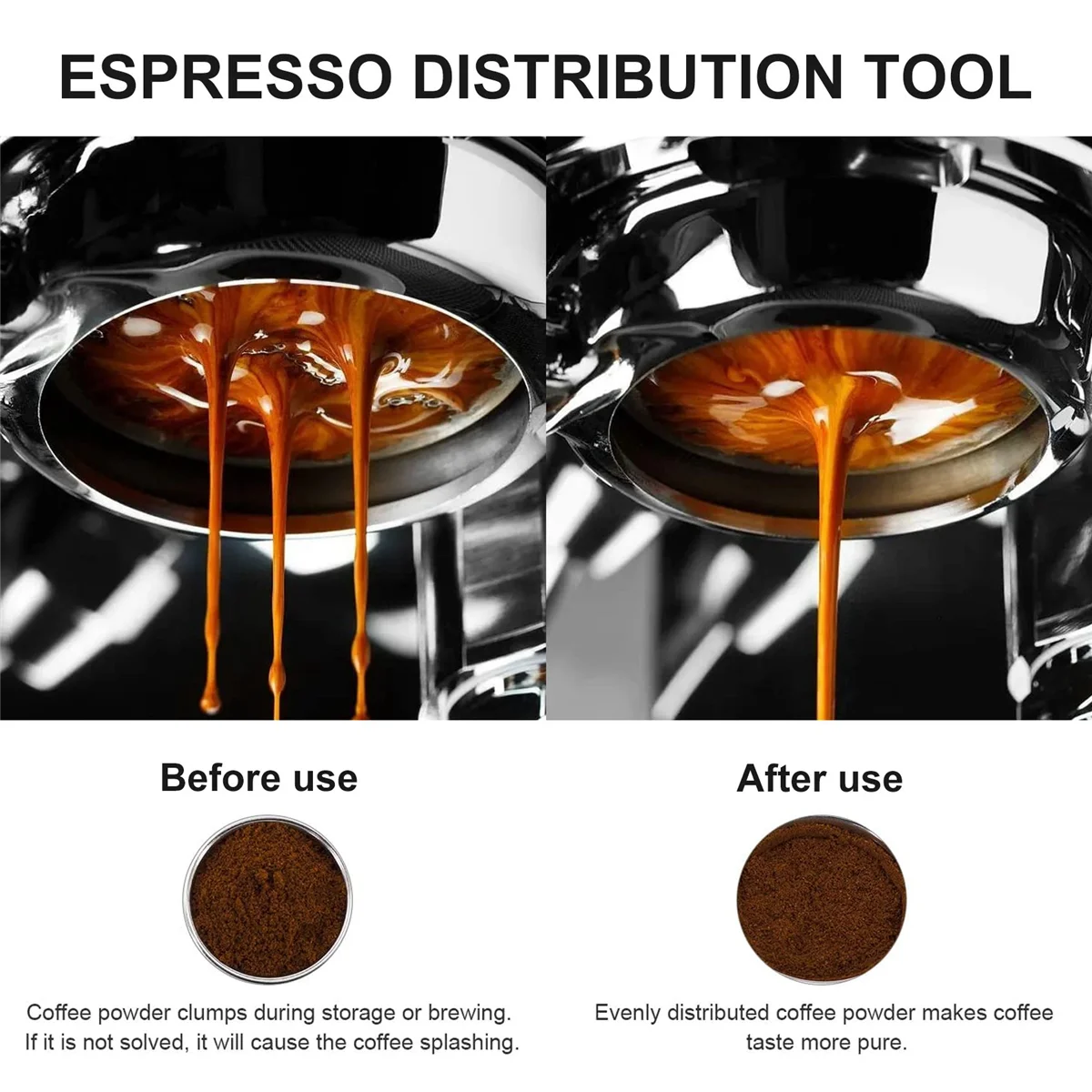 58 мм Ручной Кофейный порошок для Бариста, Эспрессо, Латте, Распределитель для вскрытия кофе, инструмент для выравнивания кофейного порошка игольчатого типа - 5
