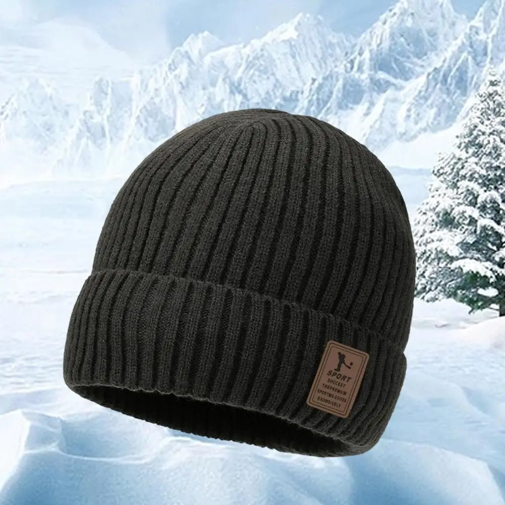 Женская шапка, уютная зимняя шапочка-бини с флисовой подкладкой, мягкий эластичный головной убор, благоприятный для кожи, для погоды, Однотонная теплая зимняя шапка - 5