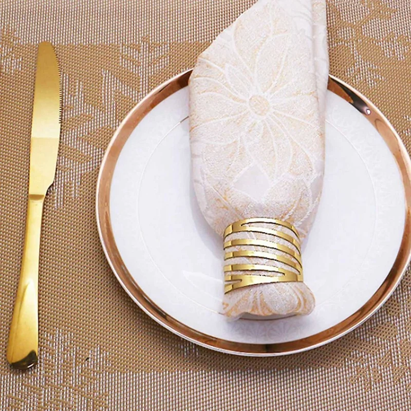 Набор золотых колец для салфеток из 30 полых колец-держателей для салфеток Для украшения свадебного Рождественского семейного стола - 5
