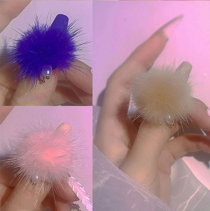 3D аксессуары для нейл-арта Мягкий шарик для волос Съемный магнит Модные украшения Дизайн маникюра Нейл-арта Цветное украшение из страз НОВОЕ - 5