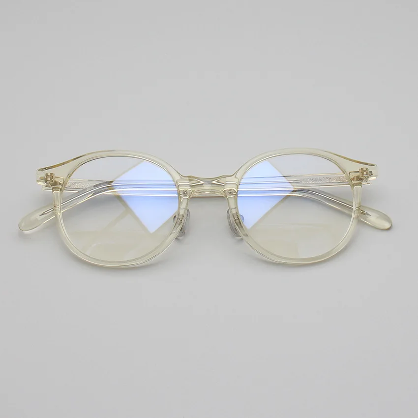 Высококачественная Ацетатная оправа для оптических очков для мужчин и женщин, круглые очки для близорукости в стиле ретро, Очки японского люксового бренда ручной работы. - 5