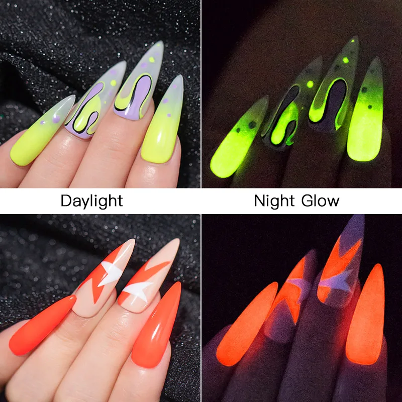 ЗНАКОМЬТЕСЬ, 7 мл Флуоресцентного Светящегося в темноте Гель-Лака Для ногтей Soak Off Luminous Neon UV Led Гель-лак DIY Маникюр Для Дизайна ногтей - 5