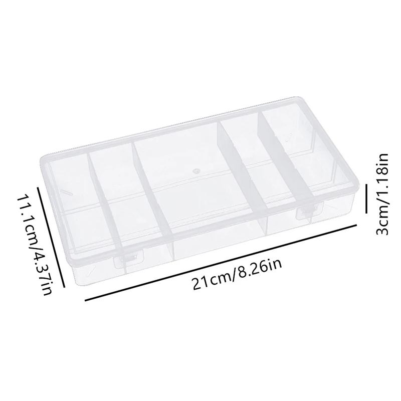 Прозрачный С крышкой Прямоугольный Вертикальный Ящик для хранения инструментов для наращивания ресниц с 5 сетками, Держатель пинцета для клея, Органайзер для макияжа - 5