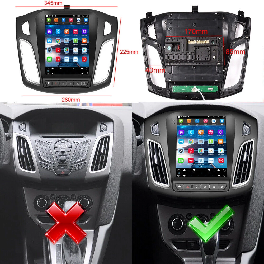 Автомобильный Радиоприемник Мультимедийный Android 12 Плеер Для Ford Focus 3 Mk3 2011-2019 Для Tesla Style Screen Navigation 2 din GPS 2din Video 4G - 5