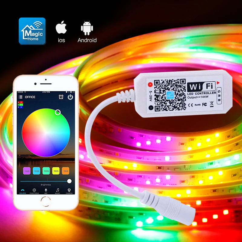 1 ~ 5ШТ Домашний мини-контроллер RGB RGBW WiFi DC5-24V для светодиодной ленты, функция синхронизации освещения панели, 16 миллионов цветов смартфона - 5