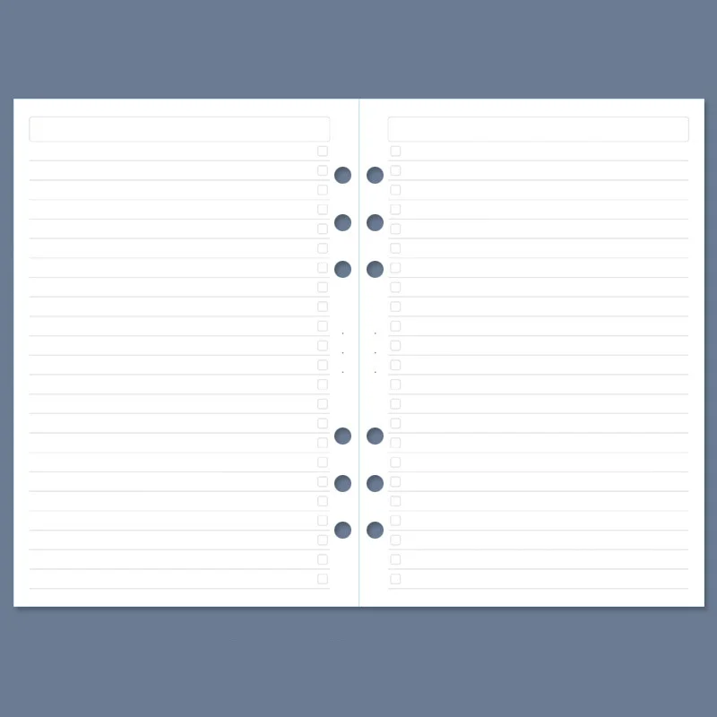 Вкладыш формата А5 на 6 отверстий для пополнения тетради спиральный переплет Внутренняя страница Еженедельно Ежемесячно Для нанесения линейно-точечной сетки внутри бумажных канцелярских принадлежностей - 5