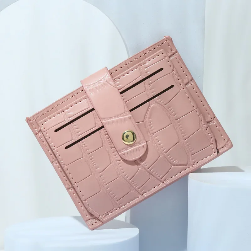 Новый дизайн ниши, сумка для карт, кошелек для монет, женский кошелек с несколькими картами, ins, карамельный цвет, крокодиловое зерно, маленький свежий - 5