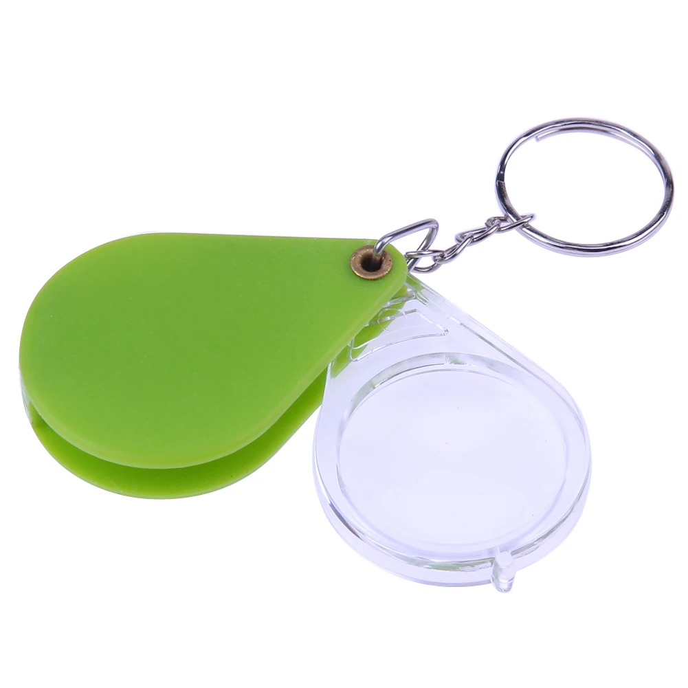 10-кратная ручная карманная лупа, однотонная пластиковая мини-складная лупа с крышкой для чтения монет, хобби, путешествия с кольцом для ключей - 5