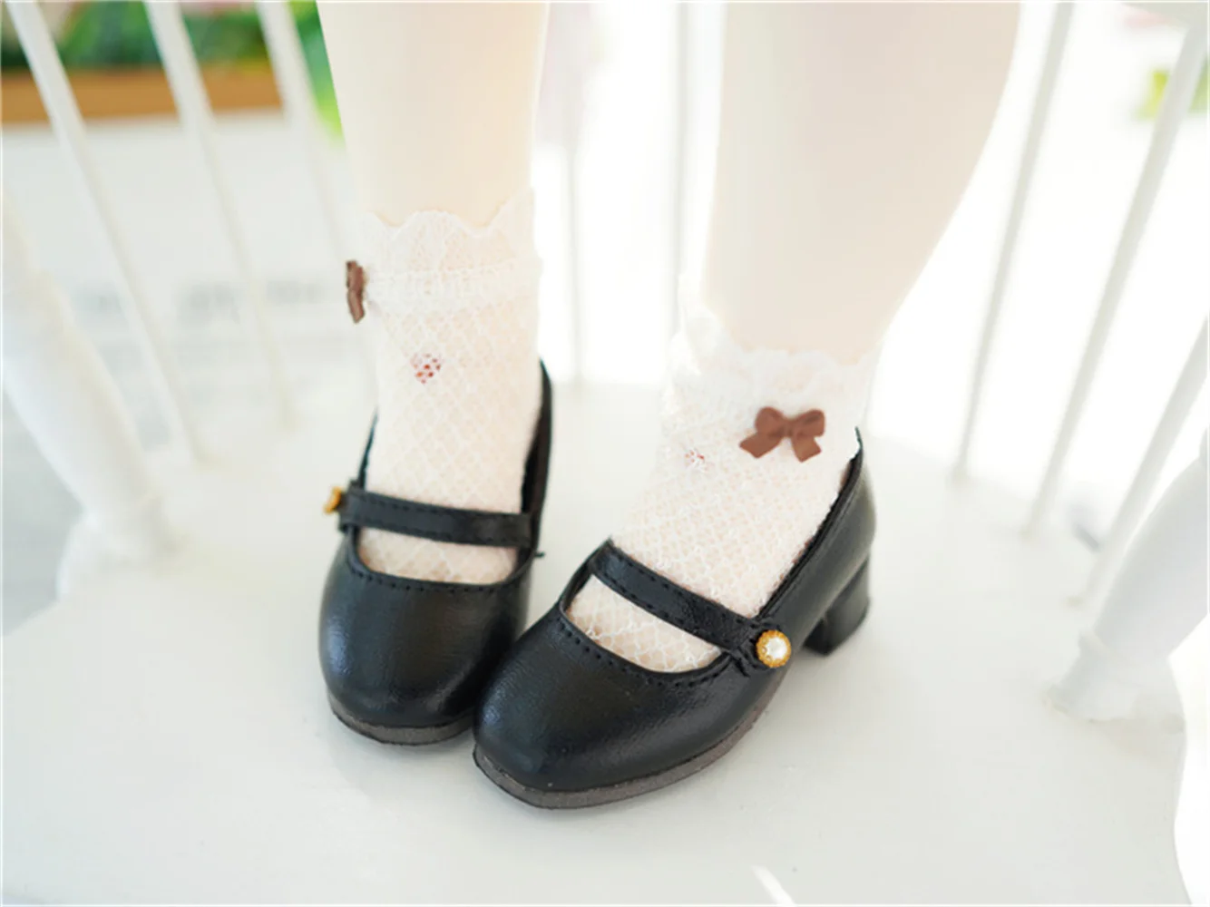 Обувь bjd MSD Подходит для куклы 1/4 размера маленькие кожаные туфли с жемчужной пряжкой кожаные туфли с одной пряжкой трехцветные аксессуары для куклы bjd - 5