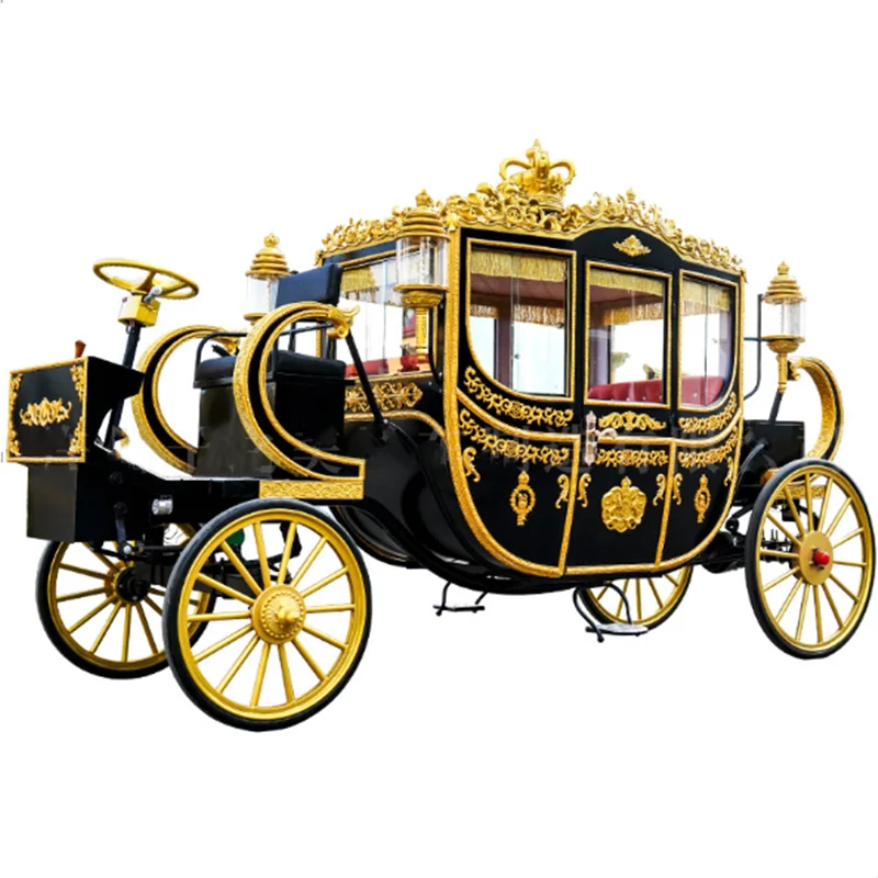 Продается Электромобиль Нового стиля С Прицепом для Свадебной кареты, запряженной лошадьми, Роскошные Королевские тележки для перевозки лошадей - 5